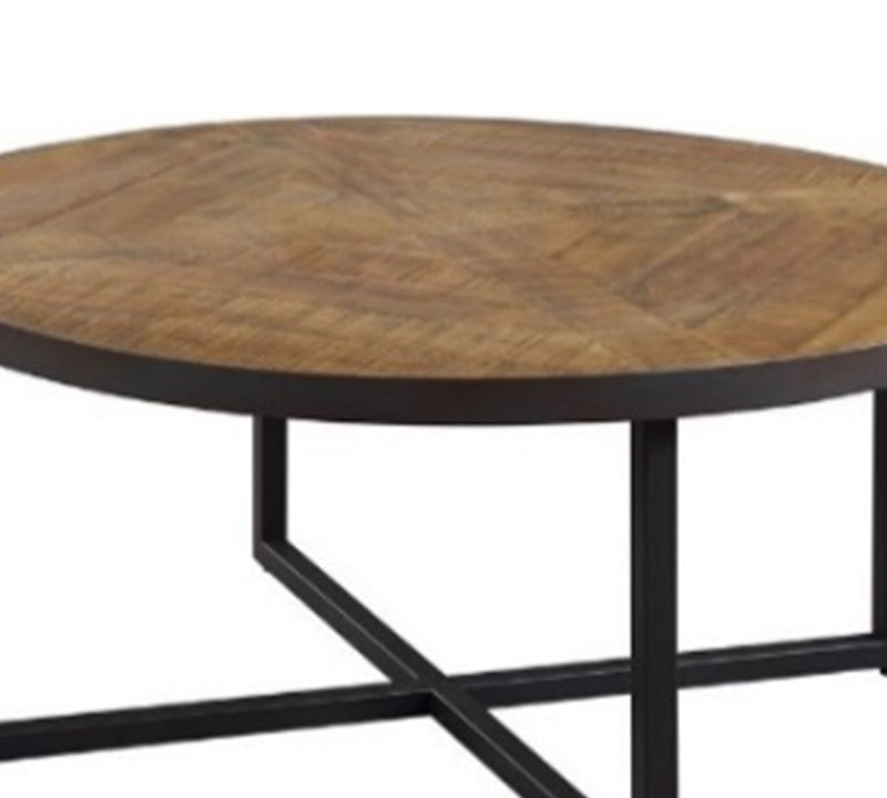 The Metal Frame Base Wooden Particle Board Top Round Center Table