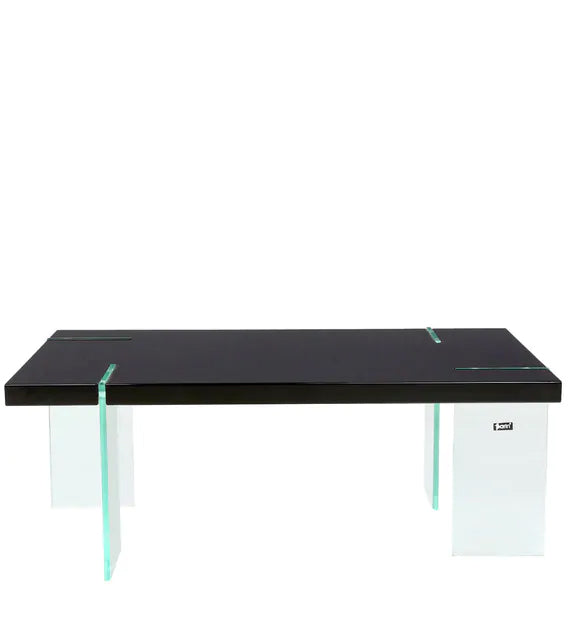 Center Table with Glass Base Laminated Board Top