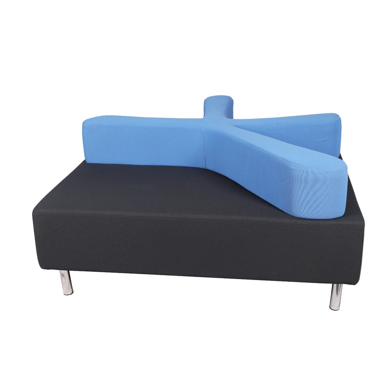 Four Seater Lounge Sofa With Metal Legs Base Cushioned Table Shape