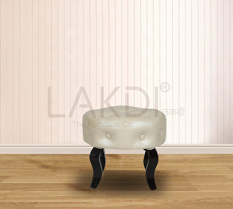 Solid Wooden Frame Legs Base Leatherette Ottoman