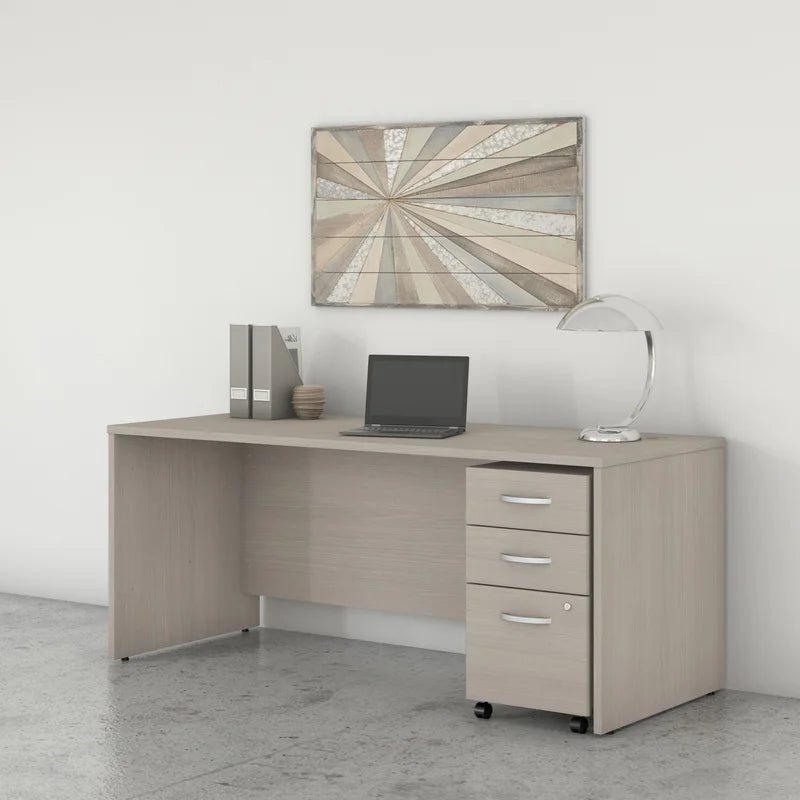 Office Computer Table with Storage in Wooden