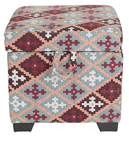 Fully Cushioned Cotton Pouffe Solid Wooden Frame with Fabric Upholstery Idea- Home