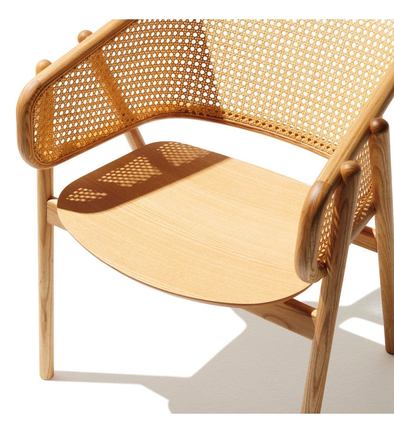 Wooden Outdoor Chairs Single Seater in Cane & Wicker