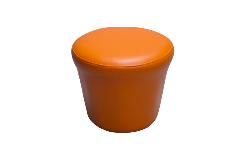 Solid Wooden Frame Leatherette Pouffe