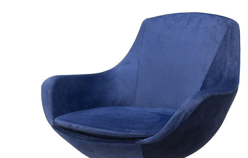 Modern Velvet Swivel Chair in Chrome Base