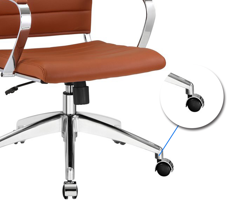 The Metal Chrome Base Medium Back Leatherette Office Executive Chair
