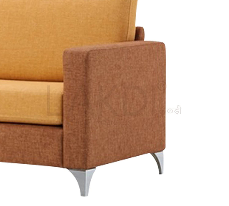 One Seater Sofa Chair in Solid Wooden Frame With Metal Legs Base