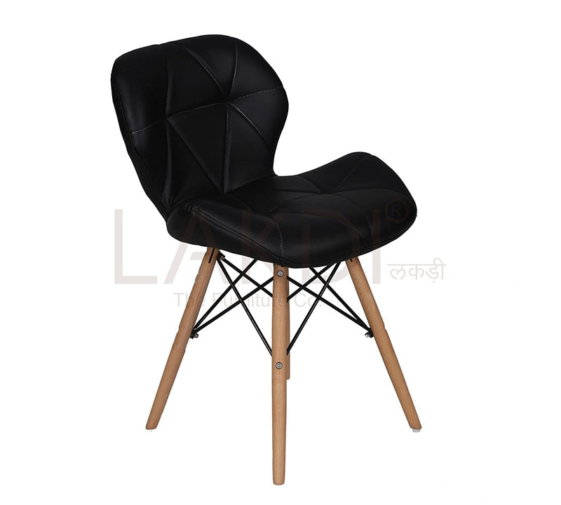 Cafe Chair With Medium Back Wooden Legs Base