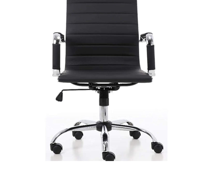 The Metal Chrome Base High Back Office Executive Sleek Leatherette Chair