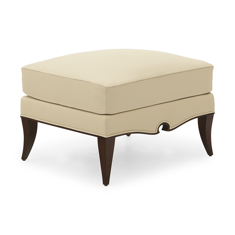 Fabric Upholstery & Wooden Ottoman