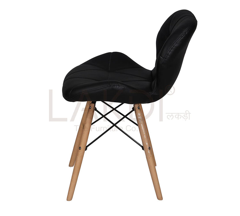 Cafe Chair With Medium Back Wooden Legs Base