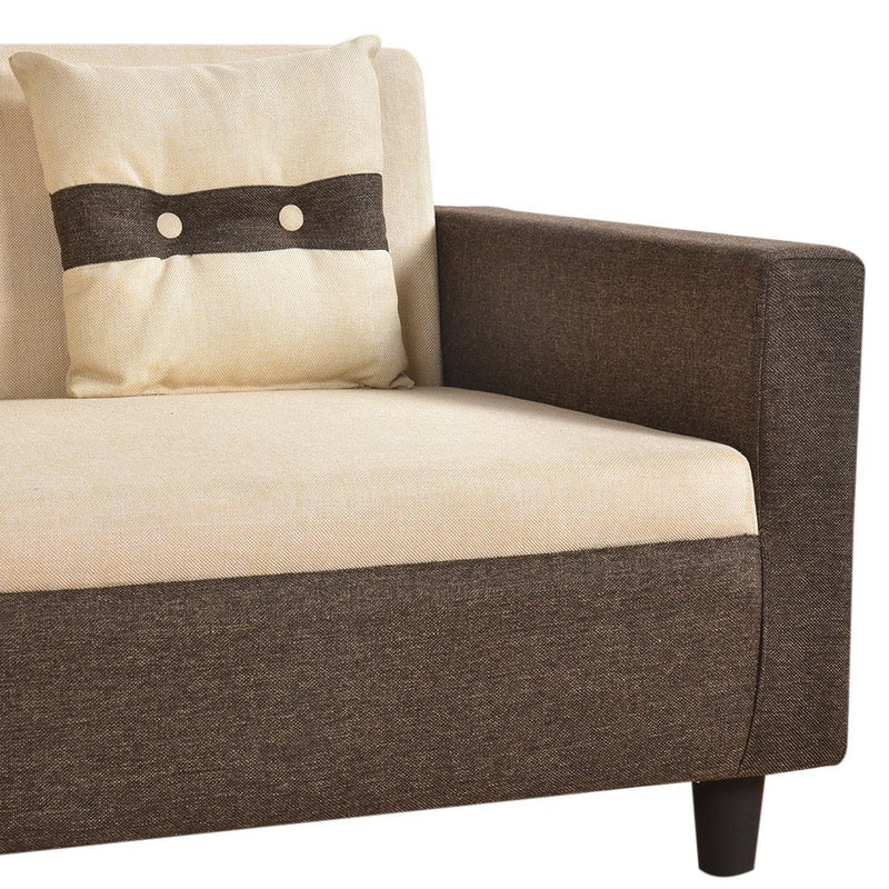 Three Seater Fabric Sofa With Solid Wooden Frame