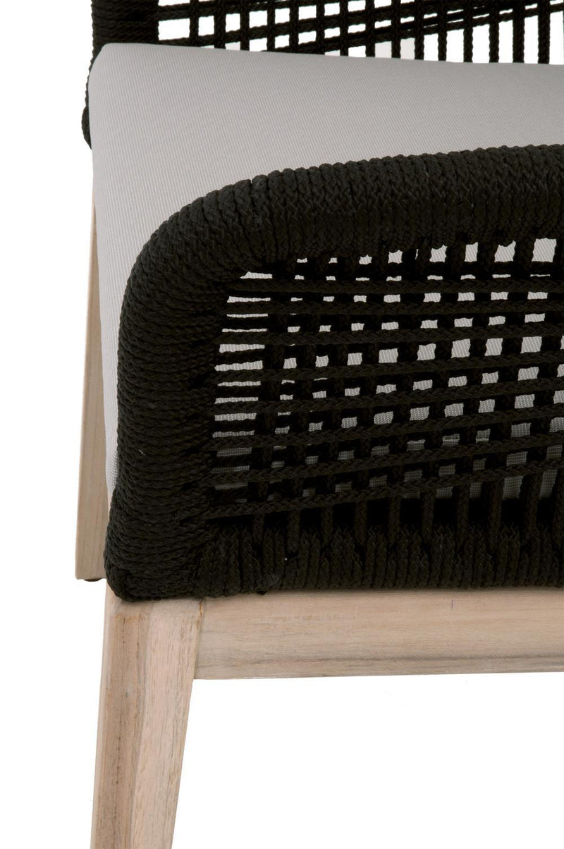 Wooden Arm Chair With Rope Weave Design