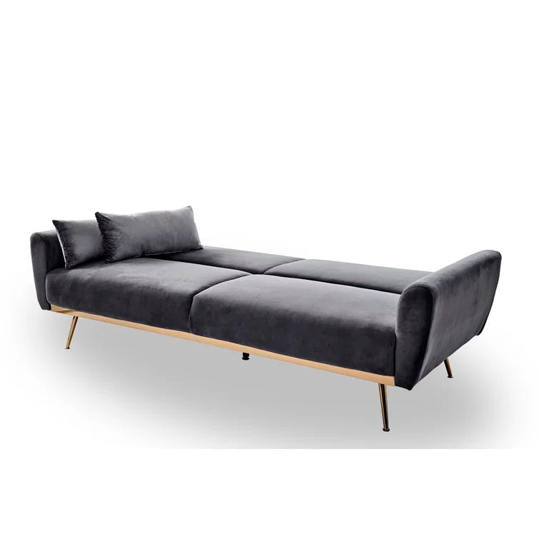 Three Seater Sofa cum Bed with Metal Legs