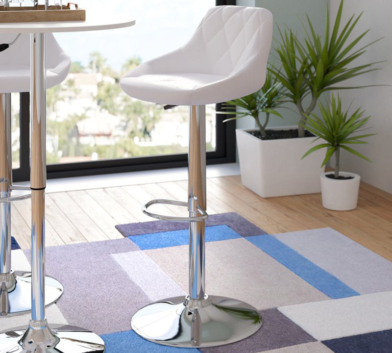 Bar Stool With Height Adjustable Metal Chrome Base