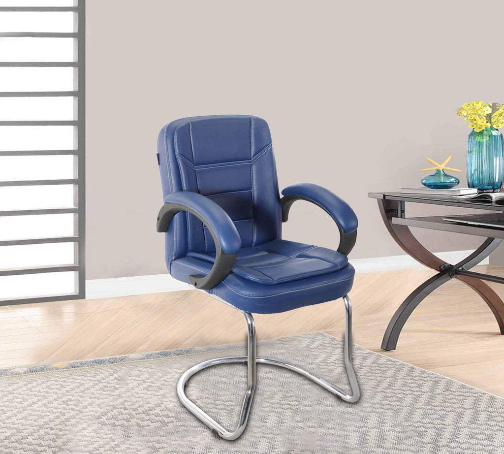 Blue leather office 2025 chair