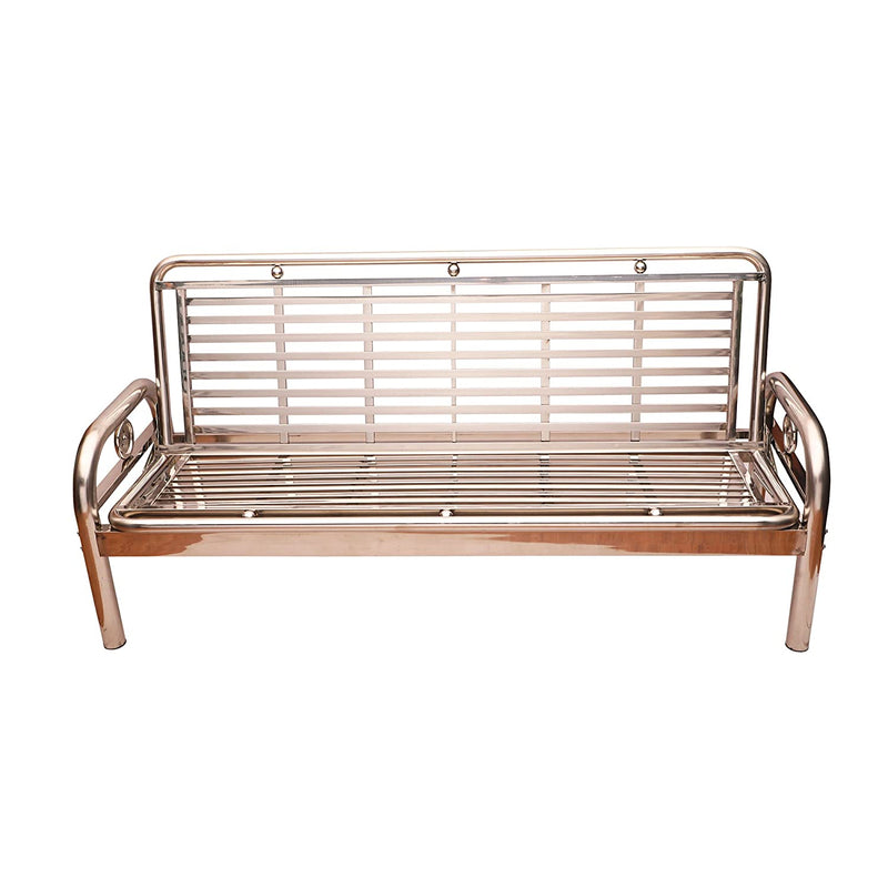 3 Seater Sofa Cum Bed with Stainless Steel Metal Base