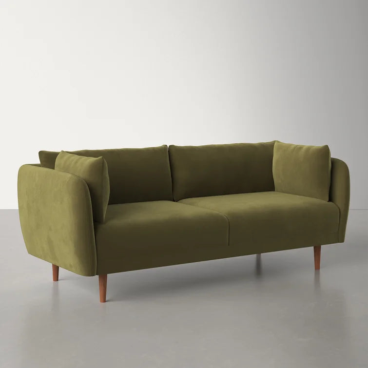 3 Seater Fabric Sofa with Wooden Legs