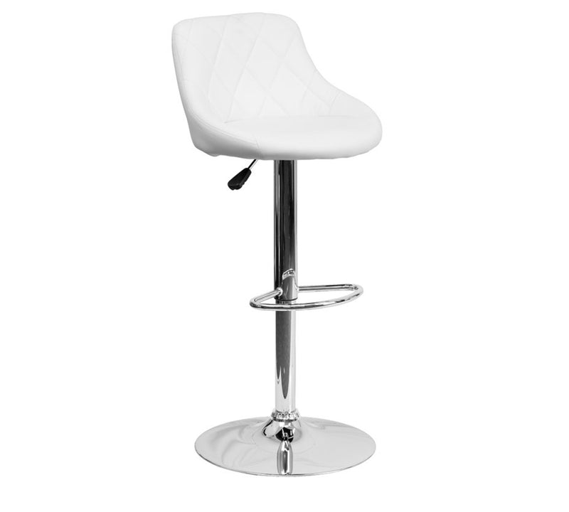 Bar Stool With Height Adjustable Metal Chrome Base