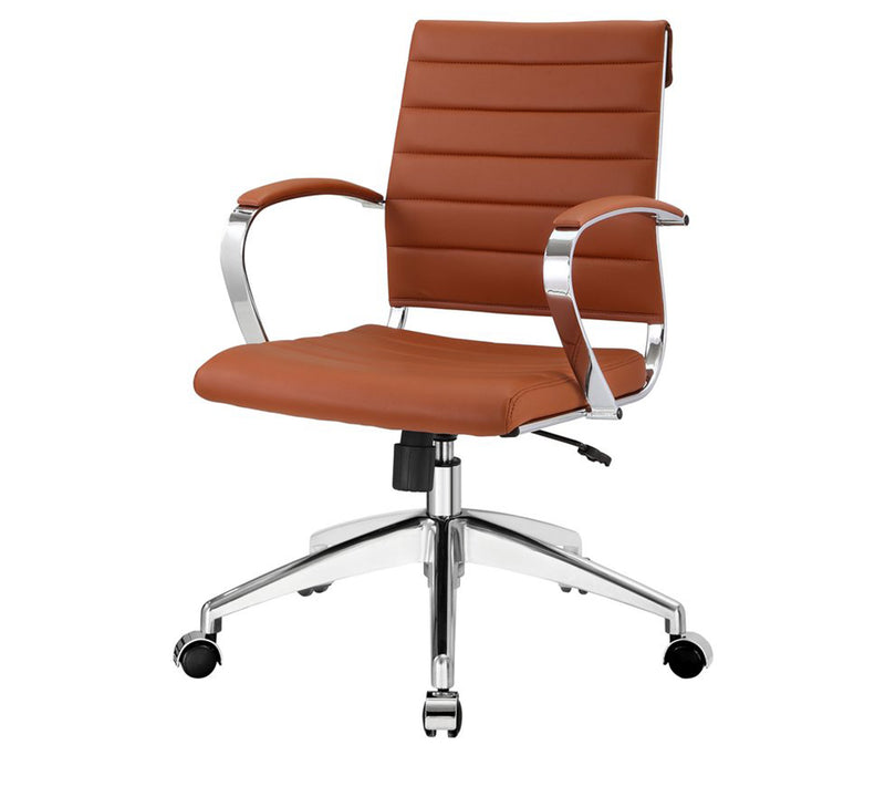 The Metal Chrome Base Medium Back Leatherette Office Executive Chair