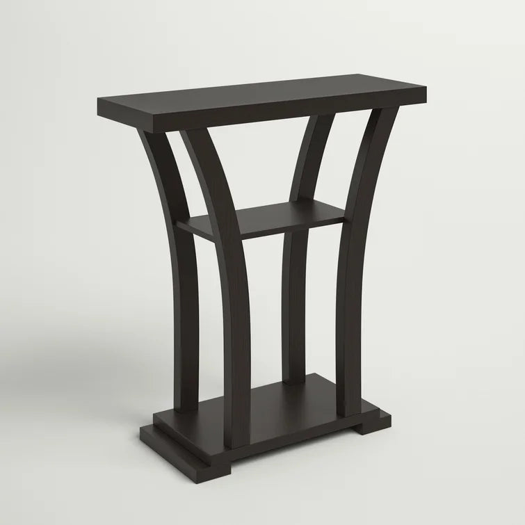 Wooden Top Console Table with Wooden Base