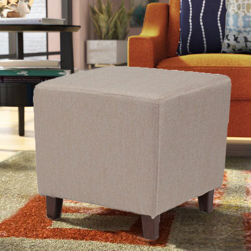 Solid Wooden Frame Legs Base Fabric Ottoman