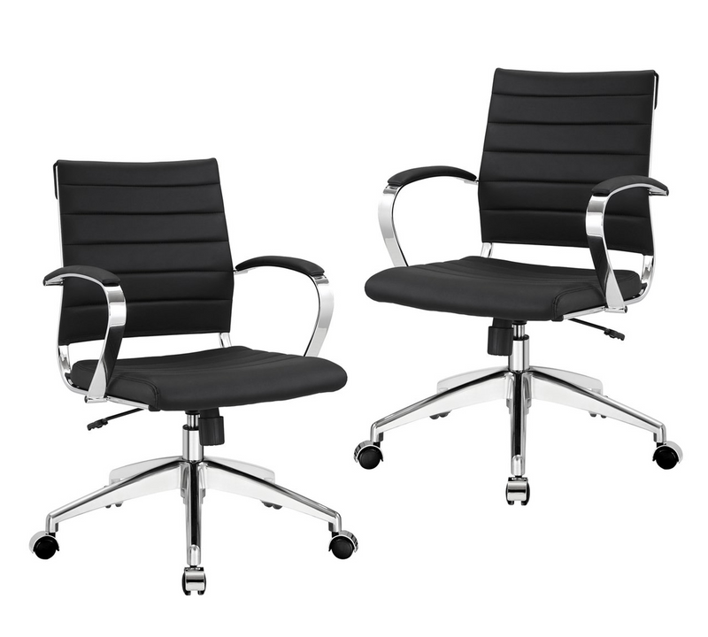 Medium Back Metal Chrome Base Office Executive Chair