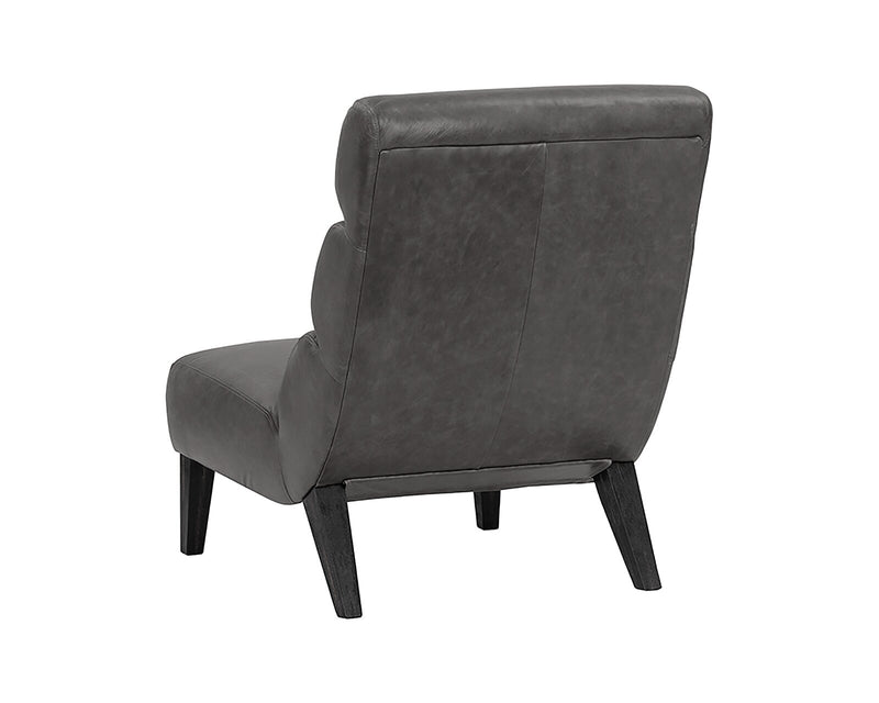Wooden Lounge Chair with Cushioned Leatherette