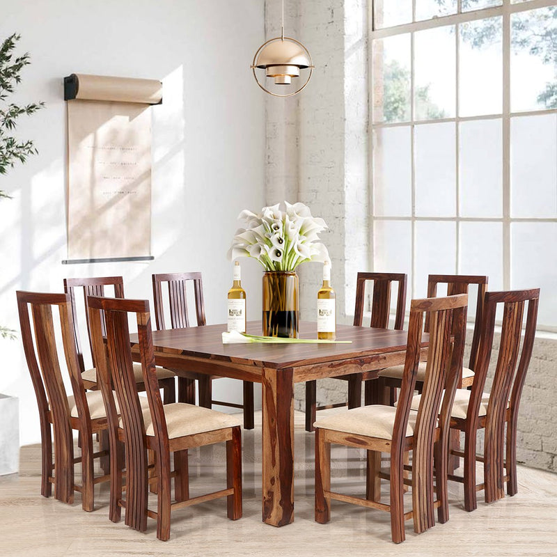 8 Dining Chair with Dining Table Wooden Frame Base