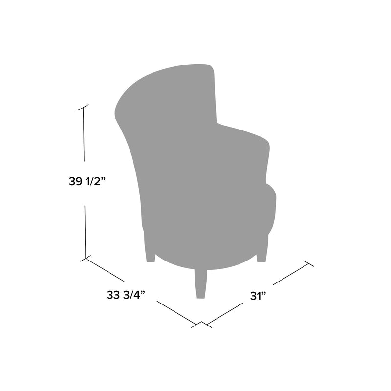Swivel Chair with Unique Wingback, Accent Sofa Chair Rubber Wood Legs