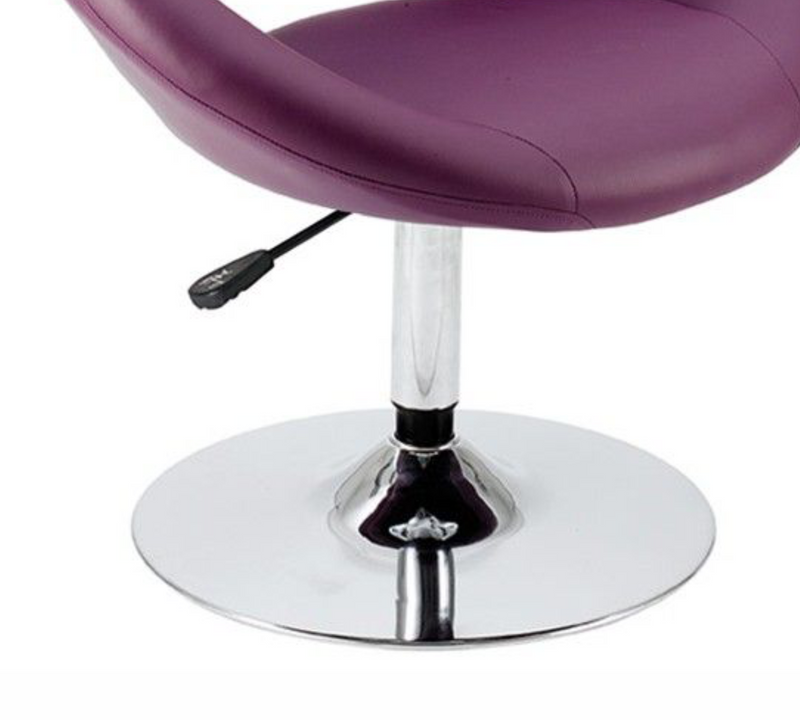 Leatherette Bar Chair With Metal Chrome Base