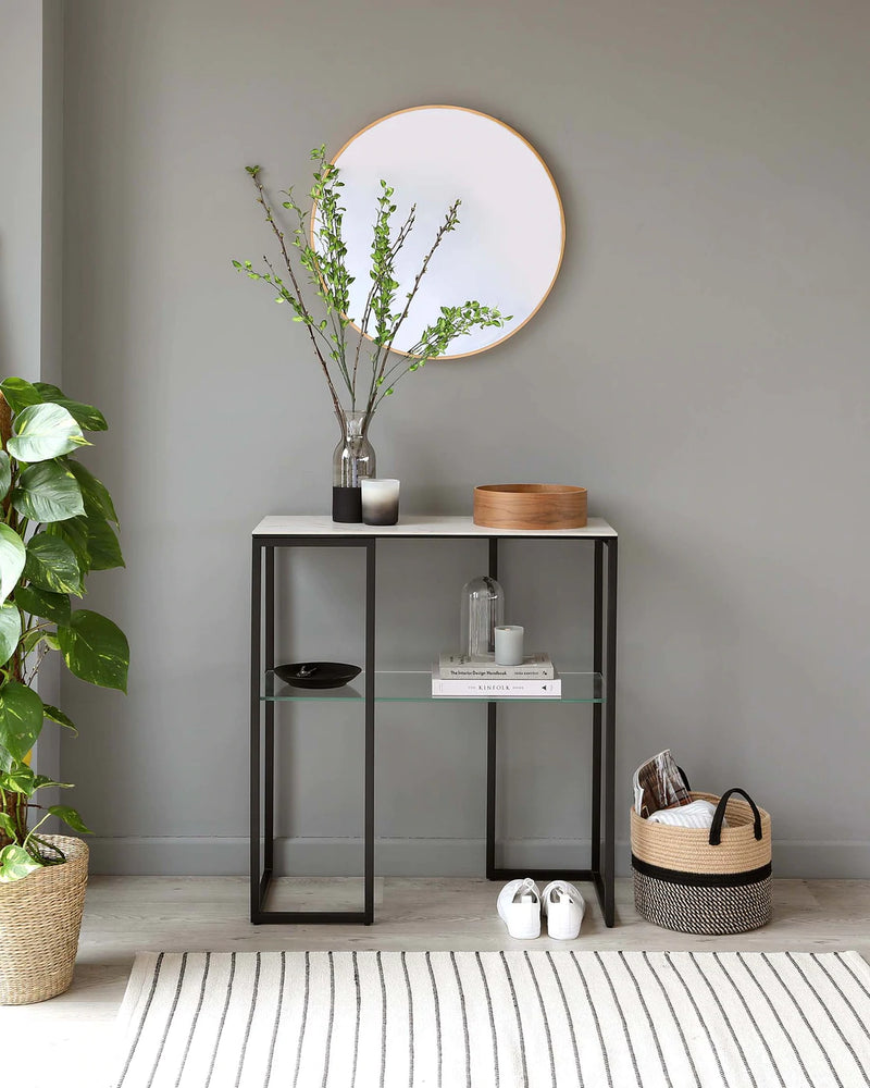 Console Table with Metal Base & Ceramic Top