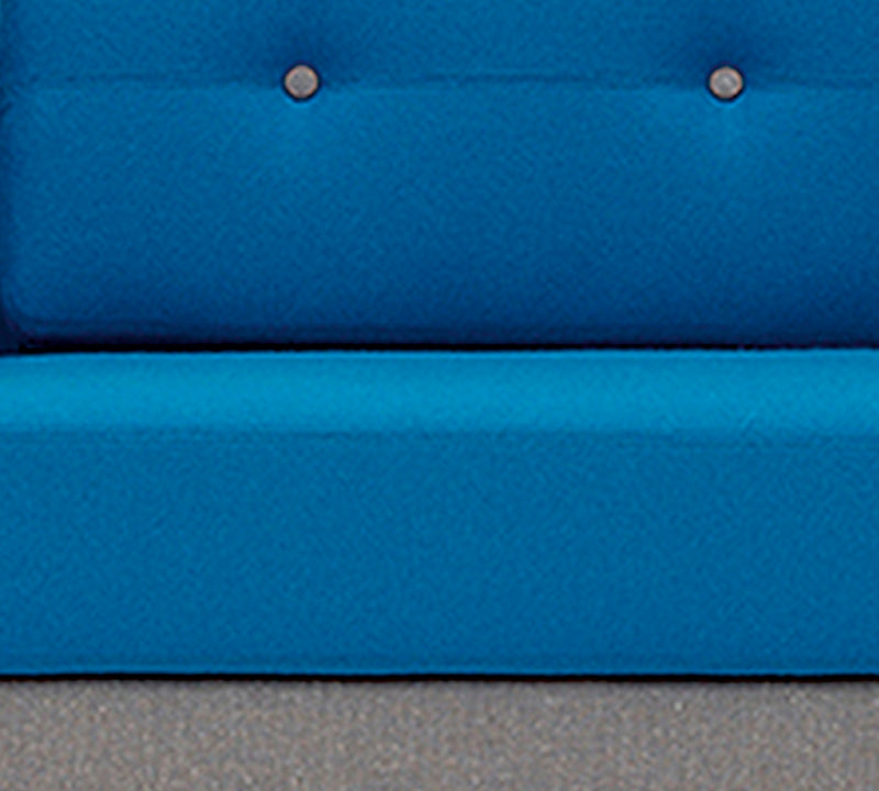 Metal Chrome Base Cushioned Fabric Sofa