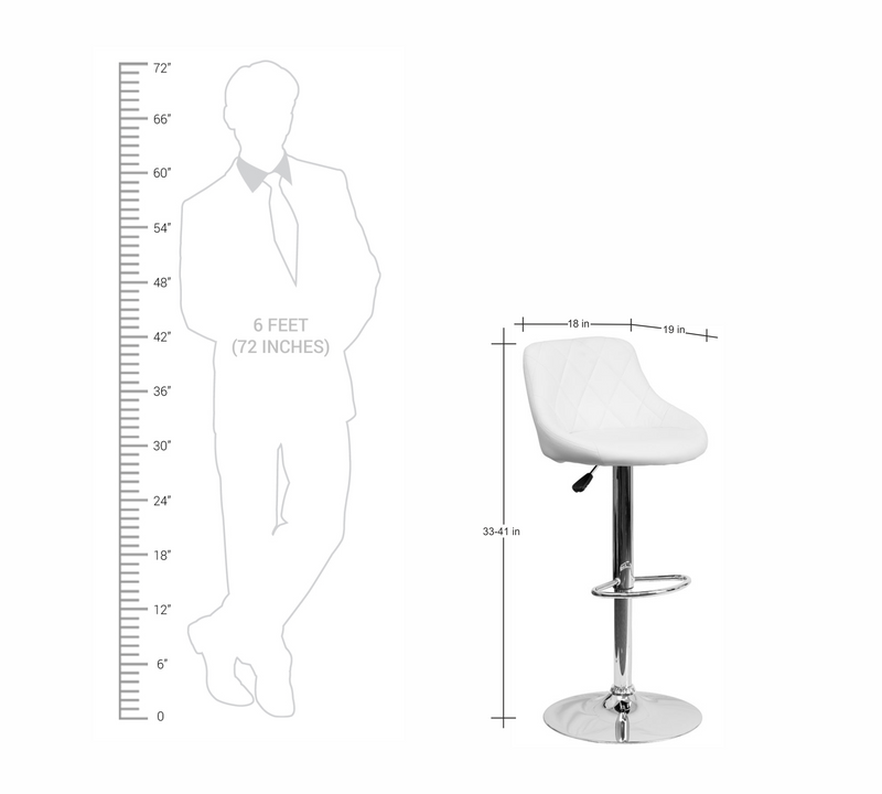 Bar Stool With Height Adjustable Metal Chrome Base