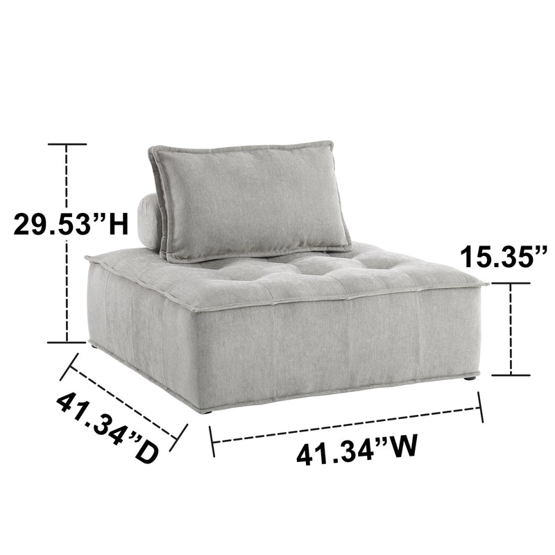 Wooden Lounge Sofa with Cushioned Fabric