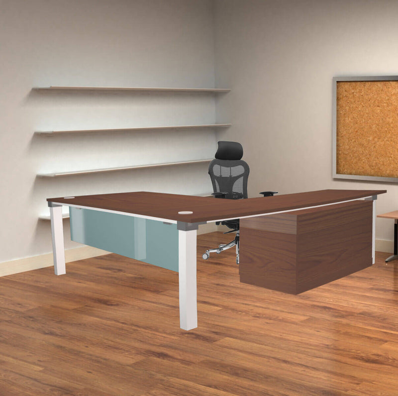 Executive Table Office With Metal Frame Legs Base Particle Board