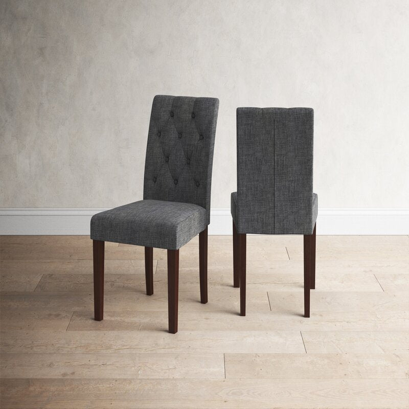 Upholstered Dining Chair in Solid Black