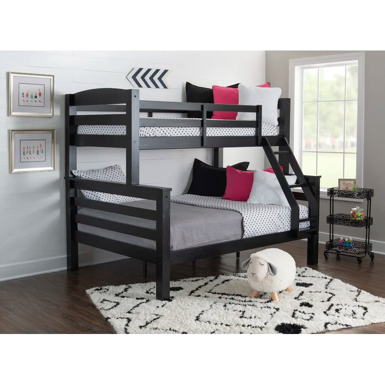 Twin Over Full Bunk Bed with Slant Ladder