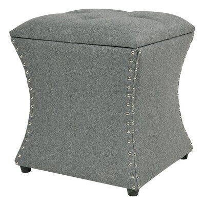 Solid Wooden Frame Fabric Storage Pouffe