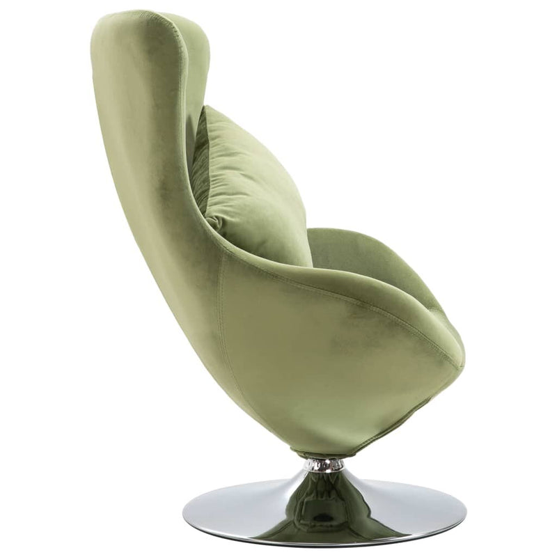 Swivel Egg Chair with Cushion Velvet Padded Seat Lounge Chair