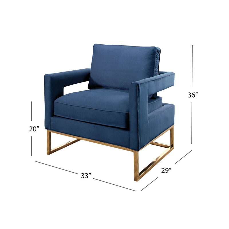 Arm  Chair with Gold Finish Legs