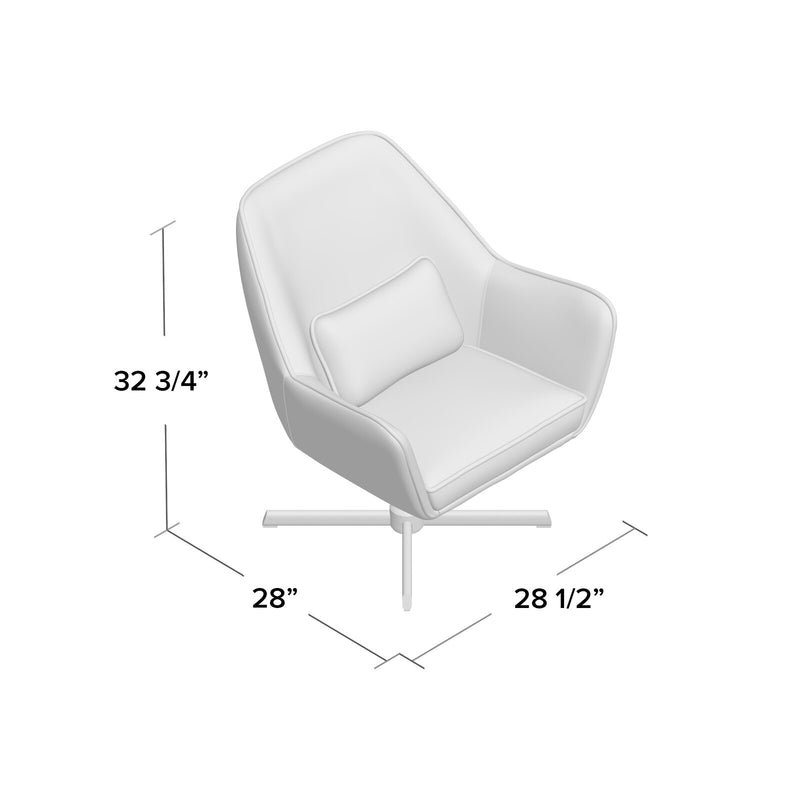 Swivel Lounge Chair with Metal Frame Base