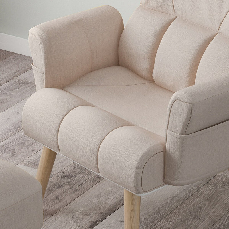 Lounge Armchair Modern Off-white Accent Chair
