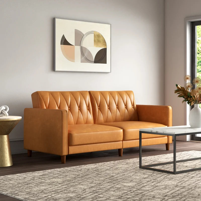 Two Seater Leather Sofa Bed With
