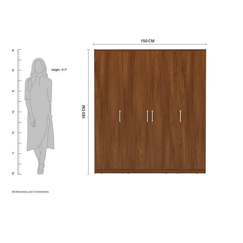 The Wooden 4 Door Wardrobe