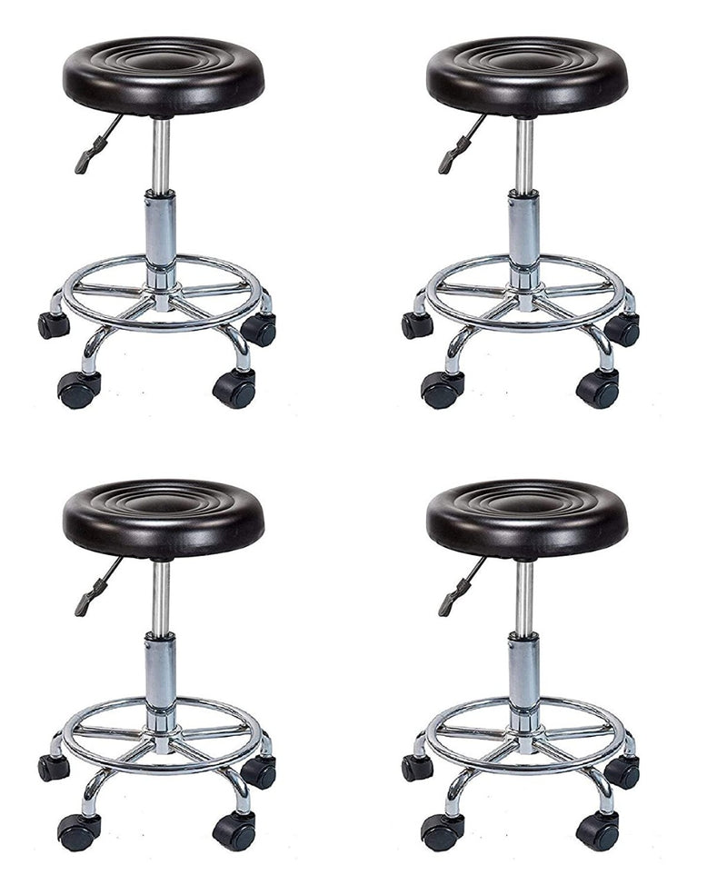 Doctor Stool with Wheels (Black with Castor Set of 4)