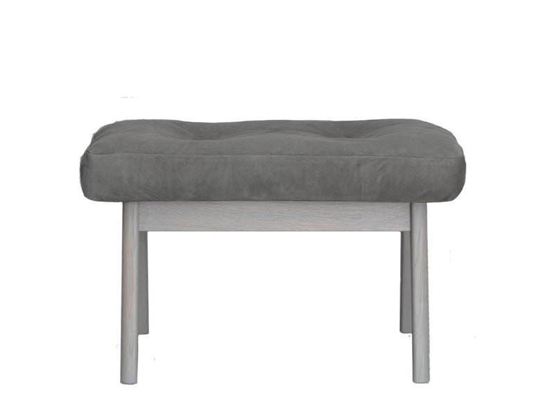 Ottoman in Leatherette Upholstery & Metal Base
