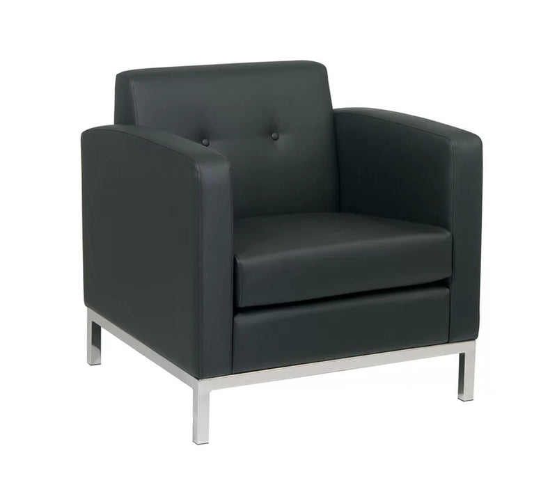 Accent Lounge Metal Base Leatherette Chair