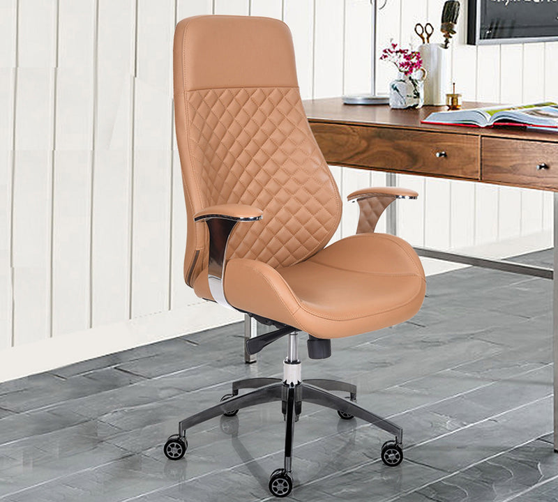 High Back Leatherette Office Director Chair with Chrome Base