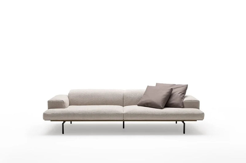 3 Seater Fabric Sofa with Metal Base